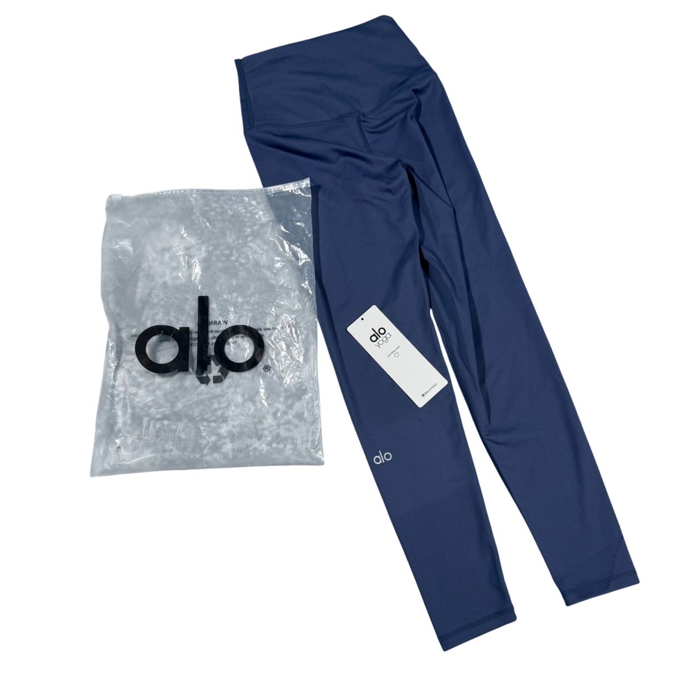 Women's Navy Blue High Waist Active Leggings Yoga Workout Pants